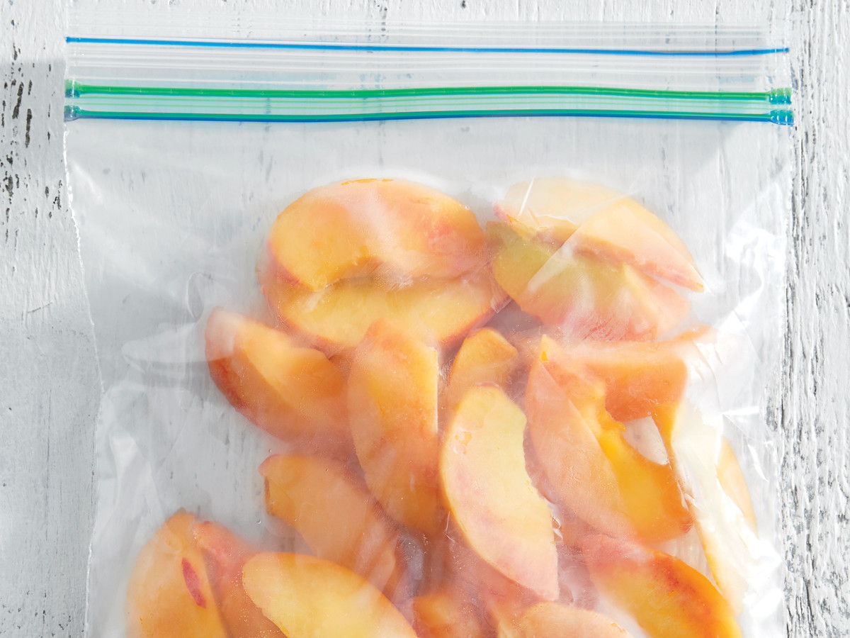 Fagyott Peaches in Freezer Bag