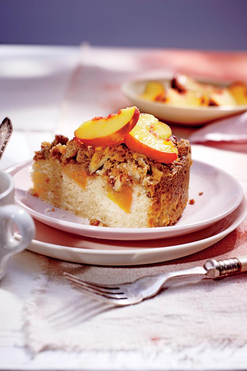 Frais Peach Coffee Cake with Pecan Streusel