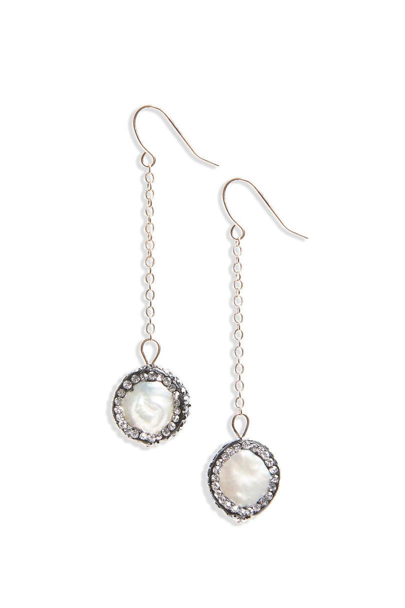 Panaceja Freshwater Pearl & Crystal Drop Earrings