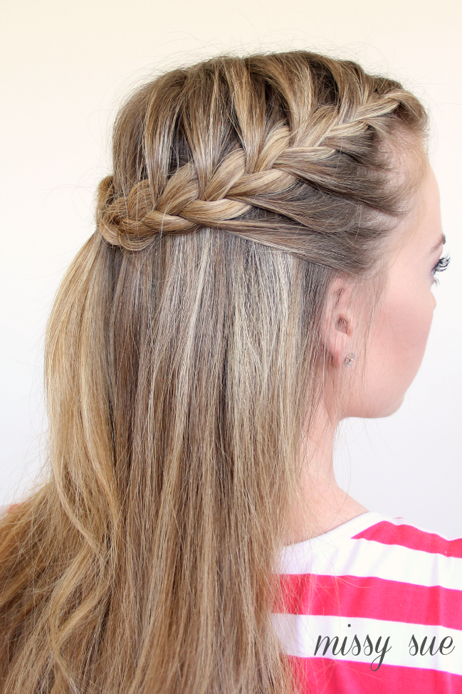 4th of July Hairstyle Half-Up French Braids