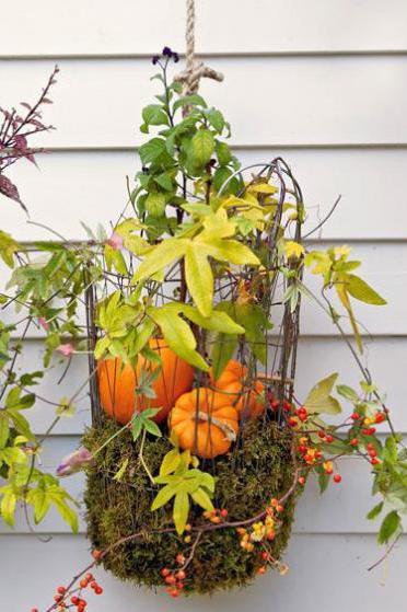 20 Incredible Ways to Decorate with Pumpkins This Fall Hanging Baskets