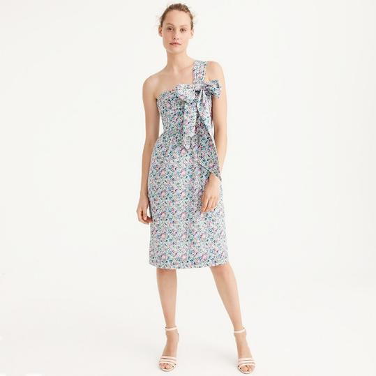 जम्मू Crew One-Shoulder Tie Dress in Liberty Claire-Aude Floral