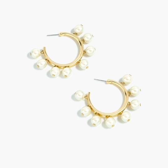 Pearl-Drop Hoop Earrings