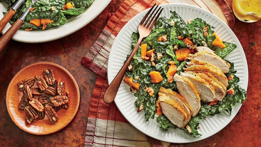chou frisé and Sweet Potato Salad with Chicken Recipe