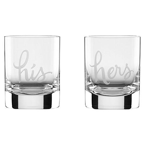 केट Spade New York His & Hers Double Old Fashioned Glasses