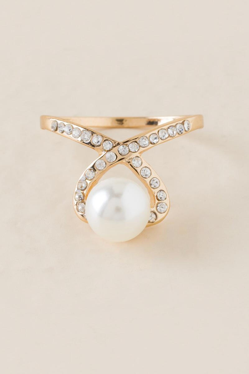 कैथरीन Crystal Pearl Ring