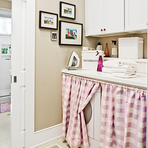 Sakriti the Laundry Room with Curtains