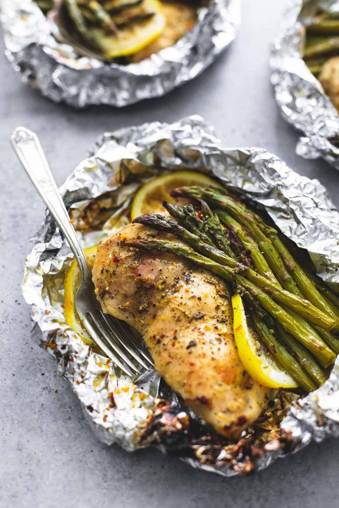 Limun Chicken and Asparagus Foil Packs