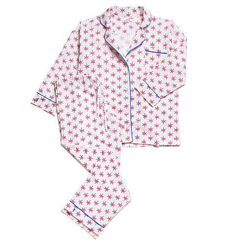 Lorient Long Pajama Set in Rose Snowflake