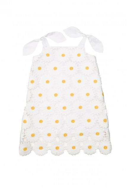 अधिकांश Adorable Flower Girl Dresses MILLY Minis White and Yellow Daisy Embroidered Dress