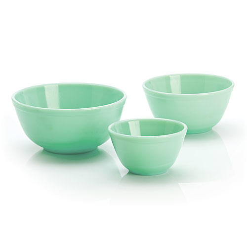 Mosser Glass 3-Piece Mixing Bowl Set in Jadeite