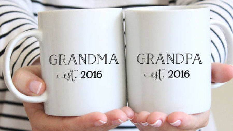 वैयक्तिकरणयोग्य Grandma and Grandpa Ceramic Mug Set