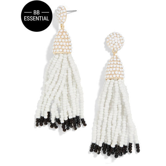 Pinata Tassel Earrings in White 