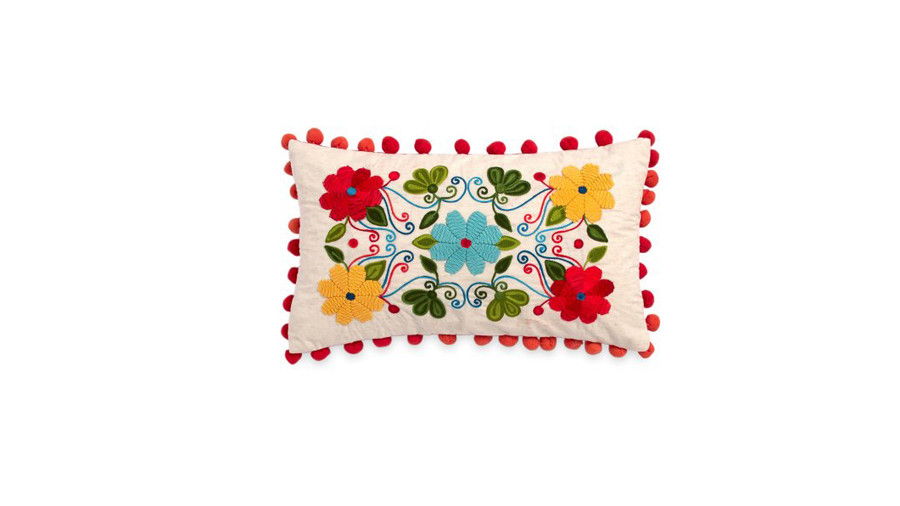 पुष्प Embroidery Decorative Pillow