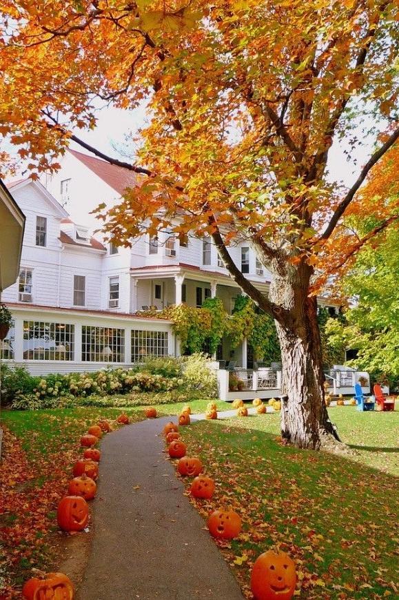 20 Incredible Ways to Decorate with Pumpkins This Fall Pumpkin-Lined Pathways