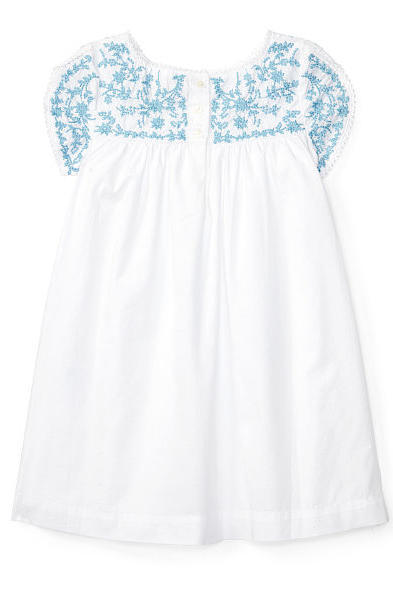 अधिकांश Adorable Flower Girl Dresses Ralph Lauren Cotton Embroidered Blue and White Dress