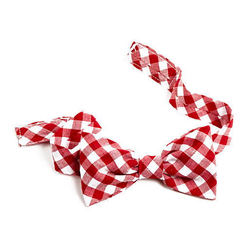लाल Checked Bow Tie