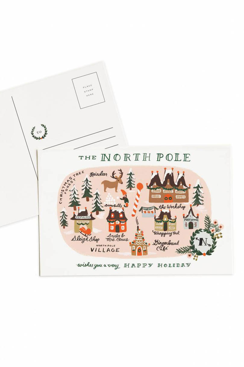 Északi Pole Map Post Card