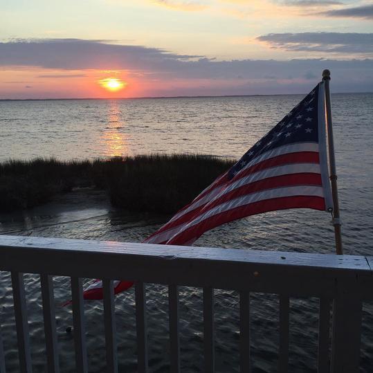 ए Patriotic Outer Banks Sunset