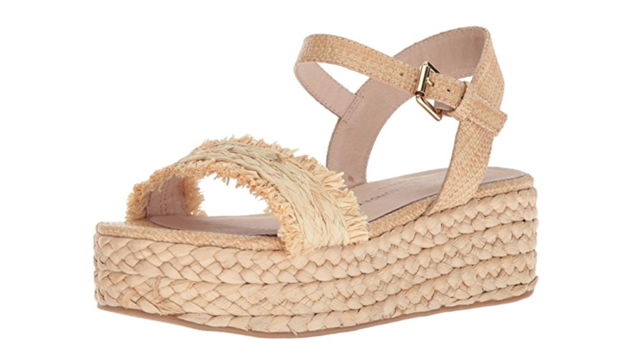 beachy Straw Espadrille Wedge Sandals