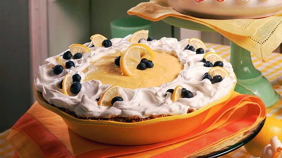 ताज़ा Blueberry Recipes: Lemon-Blueberry Cream Pie