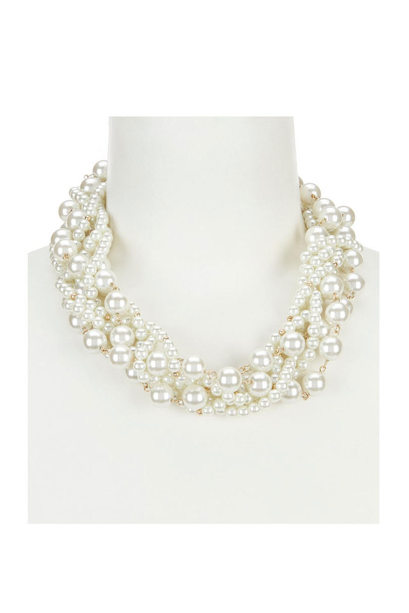 južni Living Straight Faux-Pearl Torsade Statement Necklace
