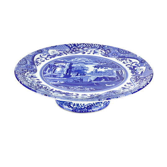 Macy's Spode Blue and White Cake Stand