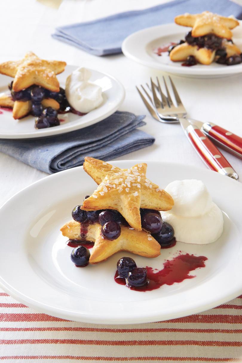 Myrtille Cobbler with Sugared Star Shortcakes