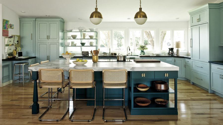 Amie Corely Teal Kitchen
