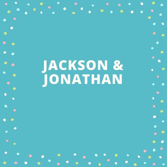 जुड़वां Names: Jackson and Jonathan