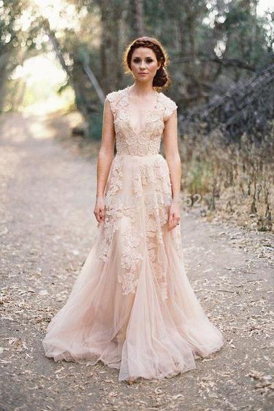Boho Lace and Tulle Gown