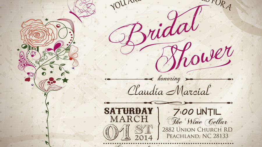 berba Wine & Butterfly Bridal Shower Printable Invitation
